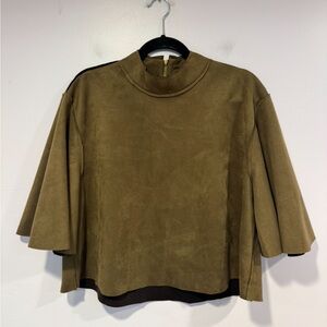 Togs collection green velvet poncho top